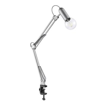 Leuchten Direkt 14773-55 - Настолна лампа с щипка TURN ME 1xE27/60W/230V матов хром