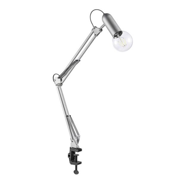 Leuchten Direkt 14773-55 - Настолна лампа с щипка TURN ME 1xE27/60W/230V матов хром