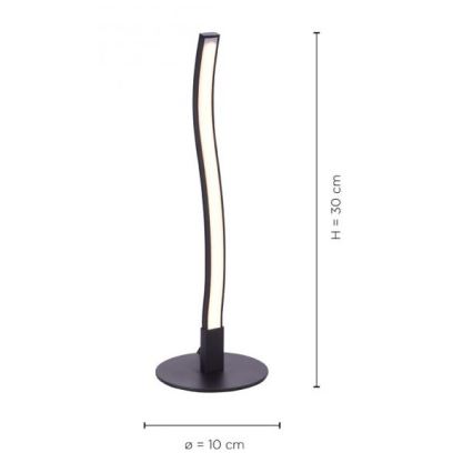 Leuchten Direkt 15128-18 - LED Настолна лампа WAWE LED/3W/230V черна
