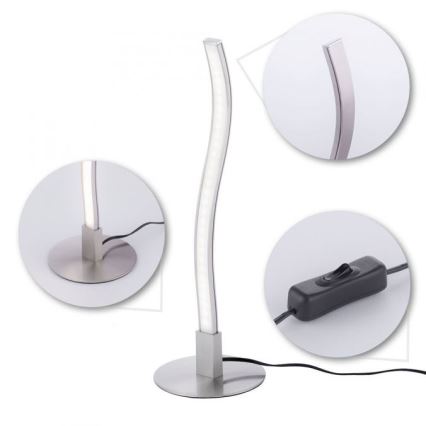 Leuchten Direkt 15128-55 - LED Настолна лампа WAWE LED/3W/230V матов хром