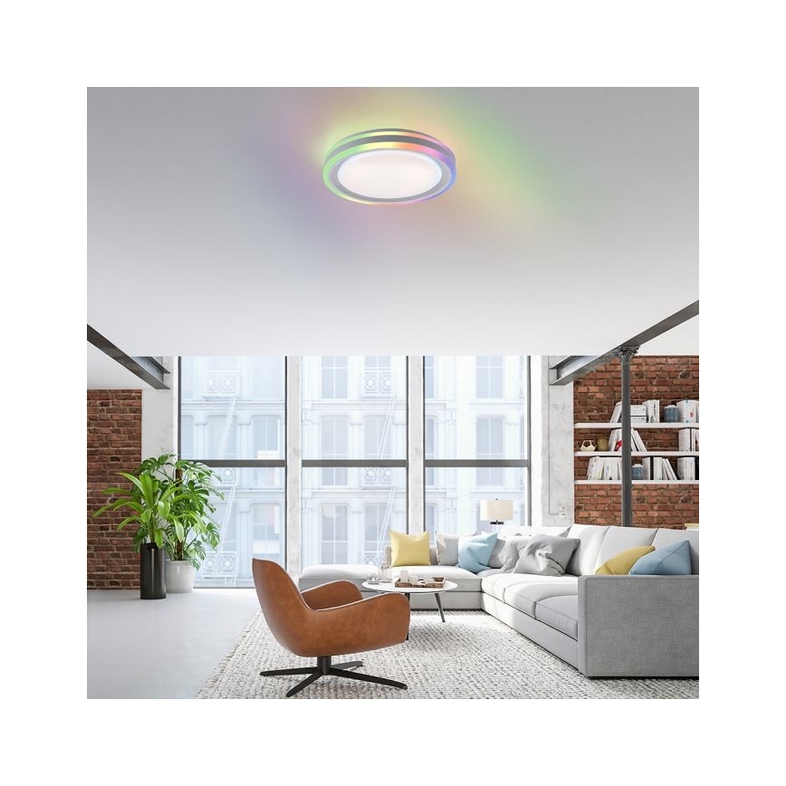 Leuchten Direkt 15152-16 - LED RGBW Димируем плафон SPHERIC LED/18W/230V + дистанционно