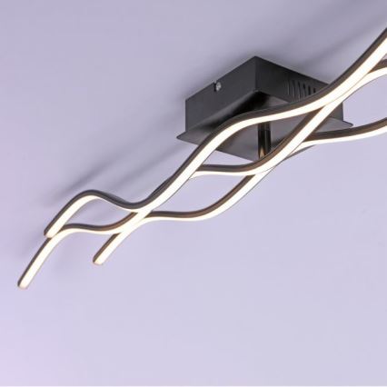 Leuchten Direkt 15167-18-LED Полилей за повърхностен монтаж WAWE 2xLED/12,5W/230V+LED/17W черен