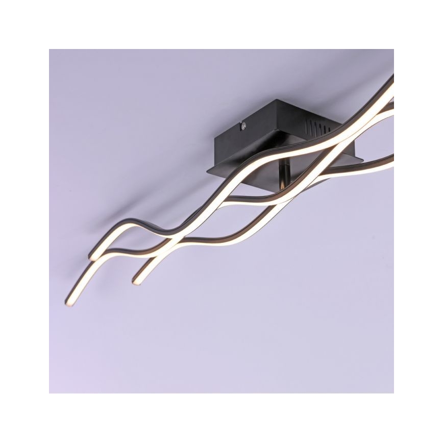 Leuchten Direkt 15167-18-LED Полилей за повърхностен монтаж WAWE 2xLED/12,5W/230V+LED/17W черен