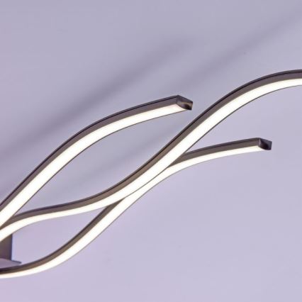 Leuchten Direkt 15167-18-LED Полилей за повърхностен монтаж WAWE 2xLED/12,5W/230V+LED/17W черен