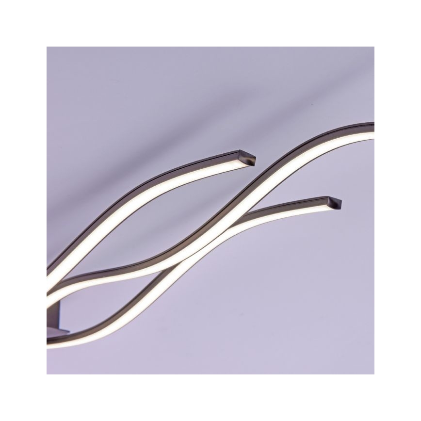 Leuchten Direkt 15167-18-LED Полилей за повърхностен монтаж WAWE 2xLED/12,5W/230V+LED/17W черен