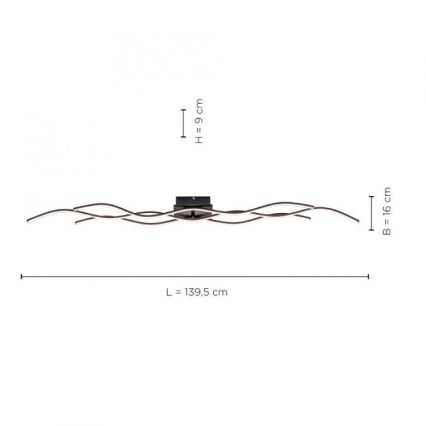 Leuchten Direkt 15167-18-LED Повърхностен полилей WAWE 2xLED/12,5W/230V+1xLED/17W черен