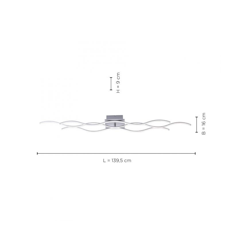 Leuchten Direkt 15167-55 - LED Повърхностен полилей WAWE 2xLED/12,5W/230V+1xLED/17W матов хром