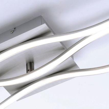 Leuchten Direkt 15167-55 - LED полилей за повърхностен монтаж WAWE 2xLED/12,5W/230V+LED/17W матов хром