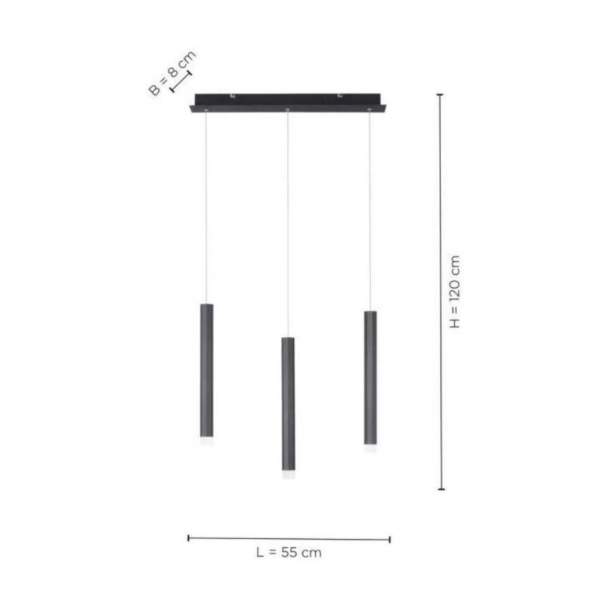 Leuchten Direkt 15203-18 - LED Висящ полилей 3xLED/4,8W/230V черен