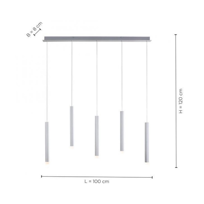 Leuchten Direkt 15205-95 - LED Висящ полилей BRUNO 5xLED/4,8W/230V