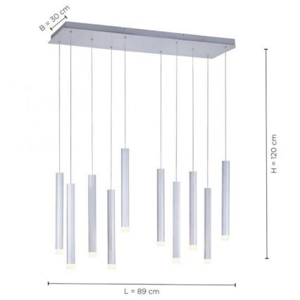 Leuchten Direkt 15206-95 - LED Висящ полилей BRUNO 10xLED/4,8W/230V