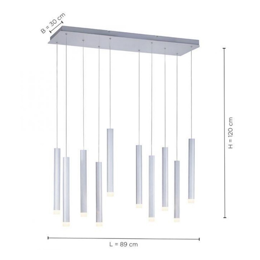Leuchten Direkt 15206-95 - LED Висящ полилей BRUNO 10xLED/4,8W/230V