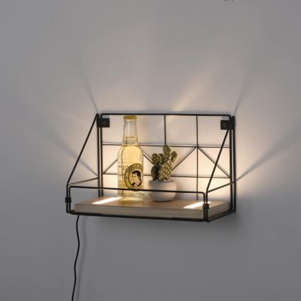 Leuchten Direkt 15276-18 - Shelf с LED осветление BOARD 2xLED/1,75W/230V 30 см евкалипт