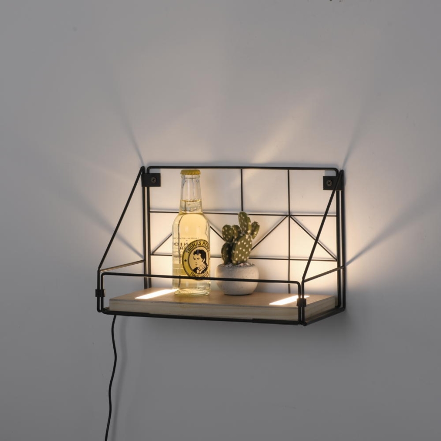 Leuchten Direkt 15276-18 - Shelf с LED осветление BOARD 2xLED/1,75W/230V 30 см евкалипт