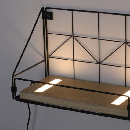 Leuchten Direkt 15276-18 - Shelf с LED осветление BOARD 2xLED/1,75W/230V 30 см евкалипт