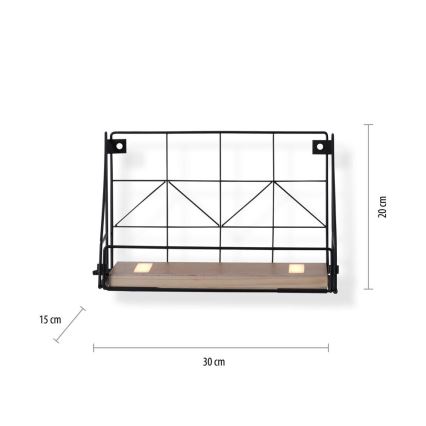 Leuchten Direkt 15276-18 - Shelf с LED осветление BOARD 2xLED/1,75W/230V 30 см евкалипт