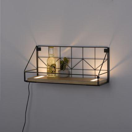 Leuchten Direkt 15277-18 - Shelf с LED осветление BOARD 2xLED/1,75W/230V 45 см евкалипт