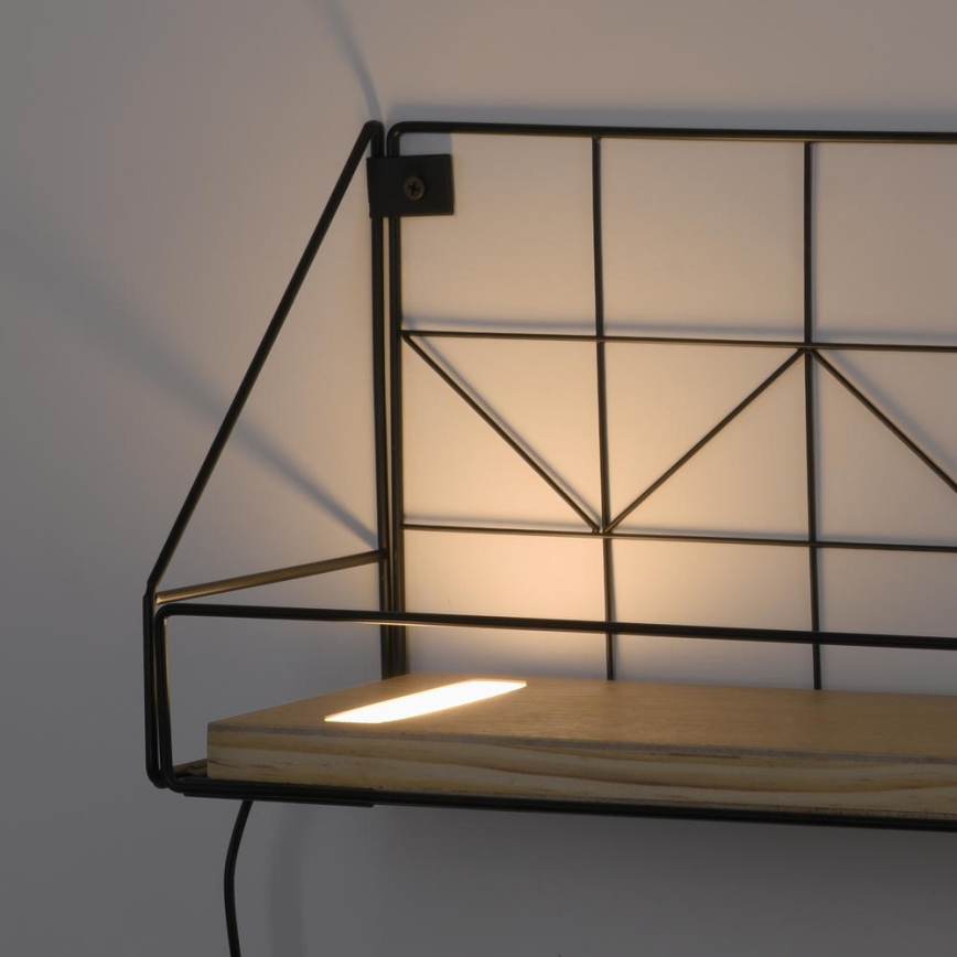 Leuchten Direkt 15277-18 - Shelf с LED осветление BOARD 2xLED/1,75W/230V 45 см евкалипт