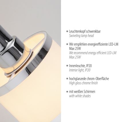 Leuchten Direkt 15371-17 - Спот аплик ACCOR 1xE14/25W/230V