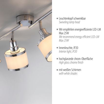 Leuchten Direkt 15374-17 - Спот ACCOR 4xE14/25W/230V