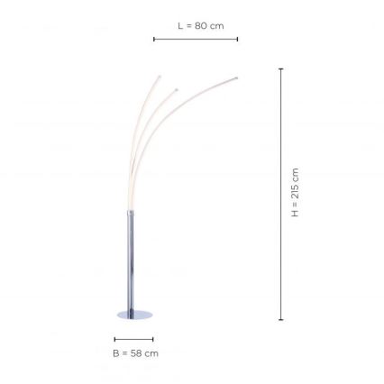Leuchten Direkt 15383-55 - LED Лампион MAJA 3xLED/6W/230V лъскав хром
