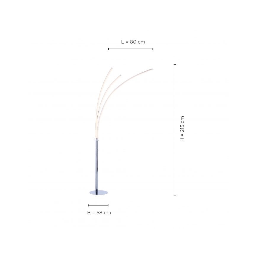 Leuchten Direkt 15383-55 - LED Лампион MAJA 3xLED/6W/230V лъскав хром
