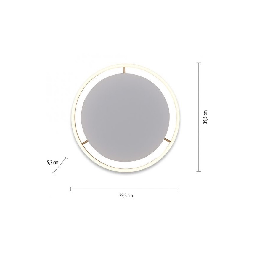 Leuchten Direkt 15391-60 - LED Димируем плафон RITUS LED/20W/230V месинг