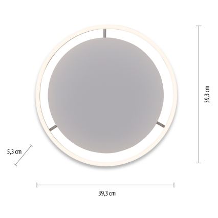 Leuchten Direkt 15391-95 - LED Димируем плафон RITUS LED/20W/230V матов хром