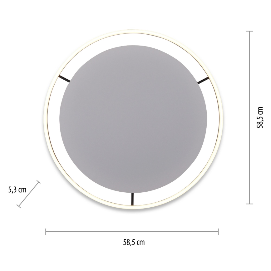 Leuchten Direkt 15392-13 - Димируемо LED таванно осветително тяло RITUS LED/28W/230V черно