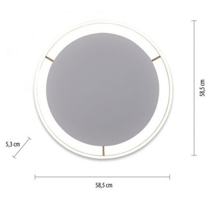 Leuchten Direkt 15392-60 - LED Димируем плафон RITUS LED/28W/230V месинг