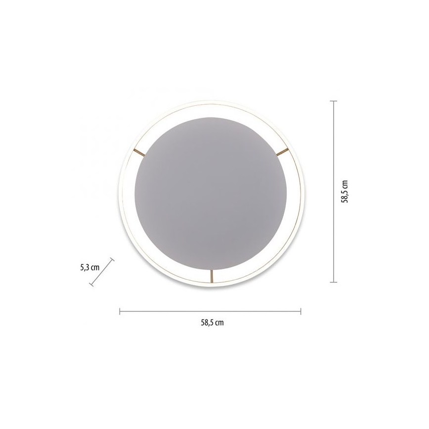 Leuchten Direkt 15392-60 - LED Димируем плафон RITUS LED/28W/230V месинг