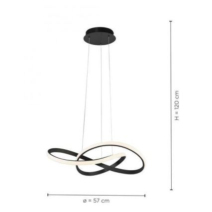 Leuchten Direkt 15402-18-LED Димируем висящ полилей MARIA LED/25W/230V черен