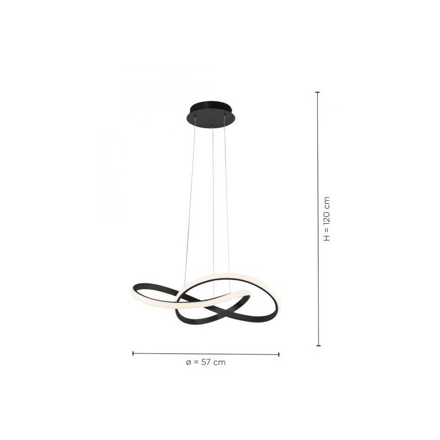 Leuchten Direkt 15402-18-LED Димируем висящ полилей MARIA LED/25W/230V черен