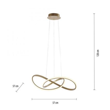 Leuchten Direkt 15402-60 - LED Димируем пендел MARIA LED/25W/230V