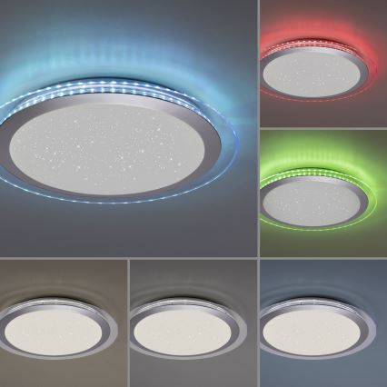 Leuchten Direkt 15411-21- LED RGB Димируем плафон CYBA LED/26W/230V + дистанционно