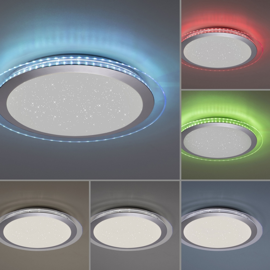 Leuchten Direkt 15411-21- LED RGB Димируем плафон CYBA LED/26W/230V + дистанционно