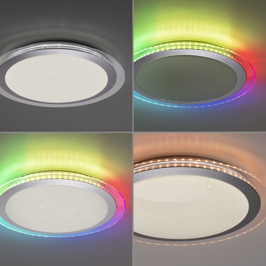 Leuchten Direkt 15411-21- LED RGB Димируем плафон CYBA LED/26W/230V + дистанционно