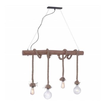 Leuchten Direkt 15483-18 - Полилей на верижка ROPE 4xE27/60W/230V