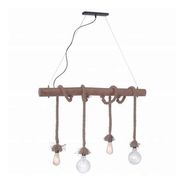 Leuchten Direkt 15483-18 - Полилей на верижка ROPE 4xE27/60W/230V