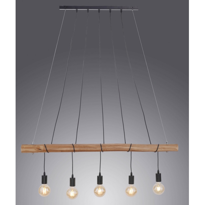 Leuchten Direkt 15515-18 - Пендел DAMIAN 5xE27/60W/230V евкалипт