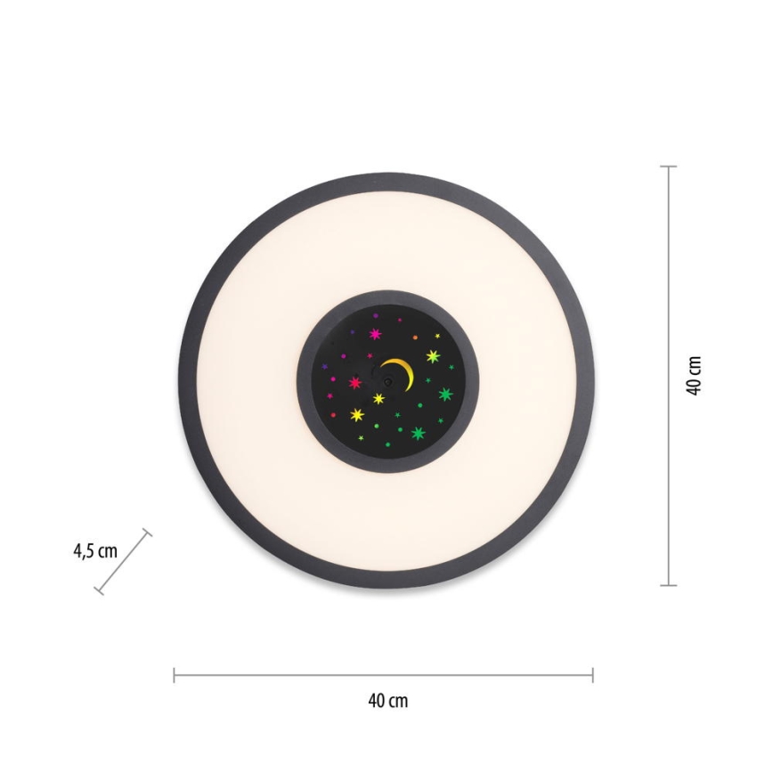 Leuchten Direkt 15572-18 - LED RGBW Димируем плафон ASTRO LED/17,5W/230V 2700-5000K + дистанционно