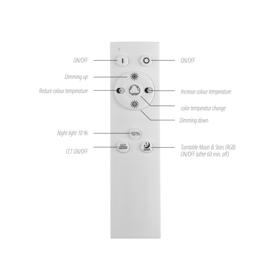 Leuchten Direkt 15572-18 - LED RGBW Димируем плафон ASTRO LED/17,5W/230V 2700-5000K + дистанционно