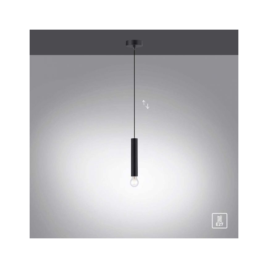 Leuchten Direkt 15617-18 - Пендел BRUNA 1xE27/60W/230V black