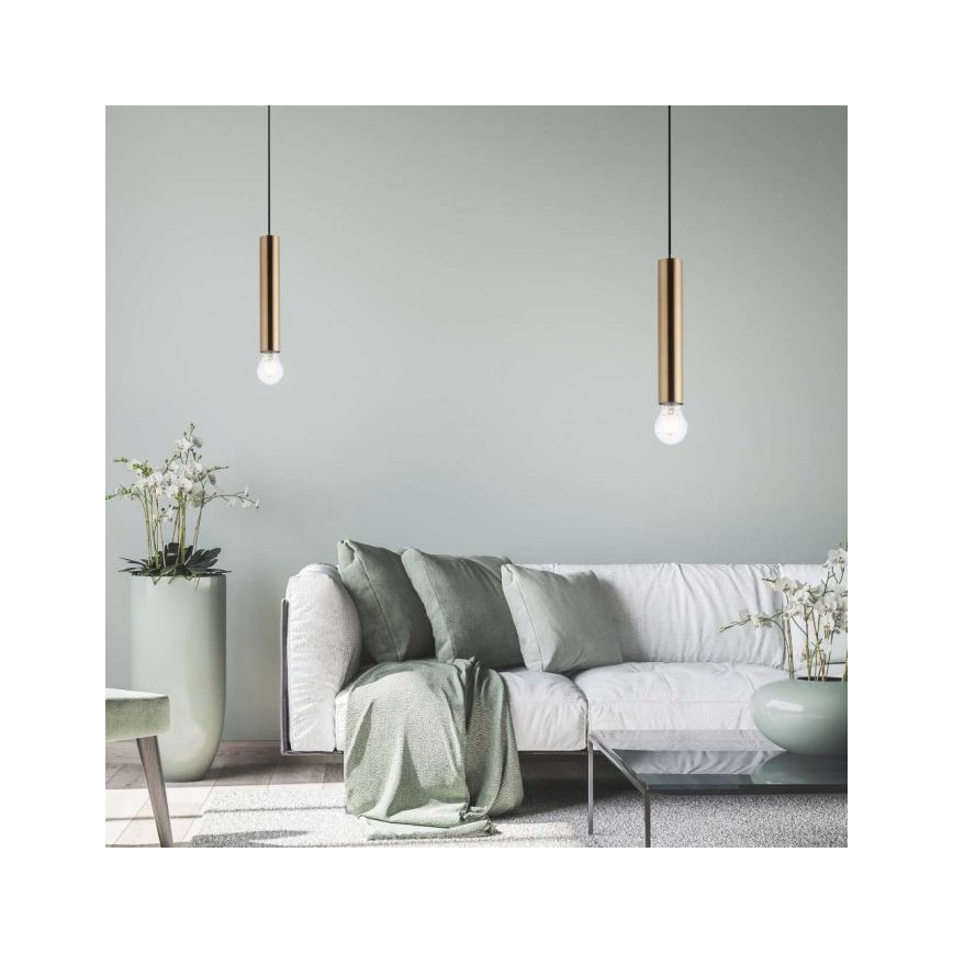 Leuchten Direkt 15617-60 - Пендел BRUNA 1xE27/60W/230V месинг