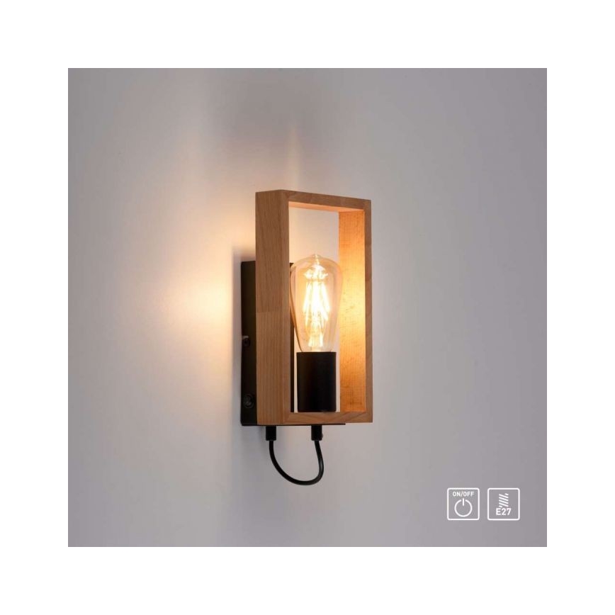 Leuchten Direkt 15654-18 - Аплик FRANKY 1xE27/60W/230V акация