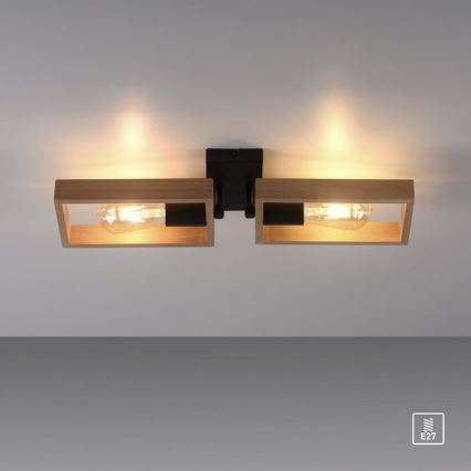 Leuchten Direkt 15657-18 - Полилей за повърхностен монтаж FRANKY 2xE27/60W/230V акация