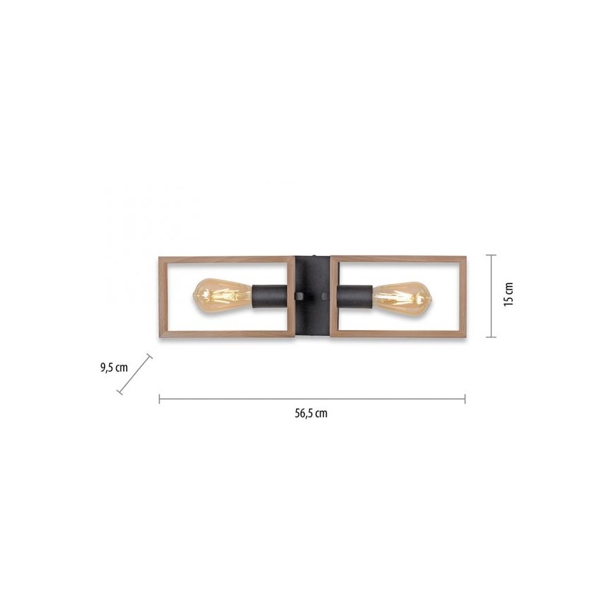 Leuchten Direkt 15657-18 - Полилей за повърхностен монтаж FRANKY 2xE27/60W/230V акация