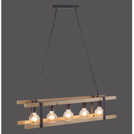 Leuchten Direkt 15685-79 - Пендел EDITH 5xE27/60W/230V бор