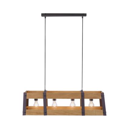 Leuchten Direkt 15721-79 - Полилей на въже CRATE 4xE27/60W/230V