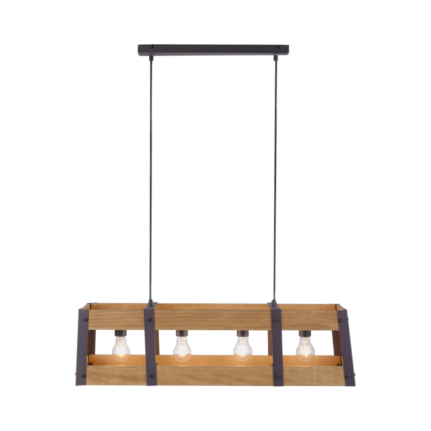 Leuchten Direkt 15721-79 - Полилей на въже CRATE 4xE27/60W/230V